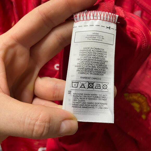 Manchester United Jersey Men's Size Medium Red Adidas Athletic Soccer 540 - Picture 13 of 15